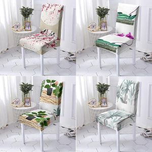 Stoelbedekkingen Chinese stijl Groene plant bloemen Print Cover Accent Living Room Furniture Fundas Para Sillas