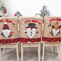 Housses de chaise couverture arrière de noël Adorable dessin animé Santa Gnome décoration pour Banquet cuisine salle à manger housses