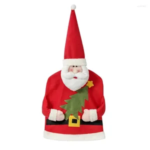 Fundas para sillas Funda trasera navideña Decoración de Papá Noel Fundas G2AB