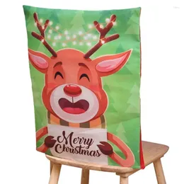 Couvre-chaise Protégeurs de dos de Noël Oxford Santa Cuisine Cover Cabinet Anti-Slip confortable