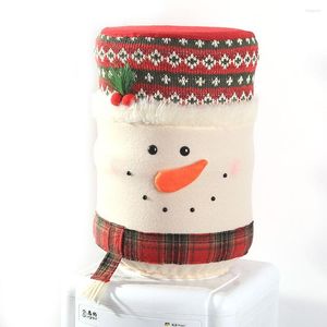 Stoelbedekkingen kerstcartoon stofomslag water dispenser emmer container zuiveraar schattige buskets xmas home decoratie accessoires