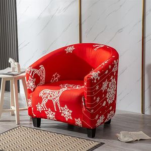 Stoelhoezen Kerst Club Fauteuil Hoes Stretch Tub Cover Kleine Eenpersoonsbank Spandex Barbank 312x