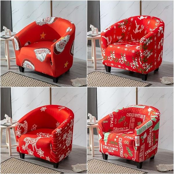 Housses de chaise, housse de fauteuil de Club de noël, housse de baignoire extensible, petit canapé simple, en Spandex, pour comptoir de Bar, 249f