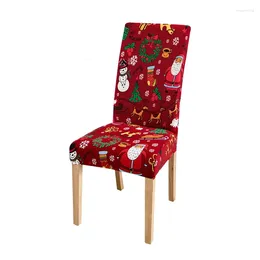 Cubiertas de silla Cubierta de Navidad Todo incluido Spandex Stretch Slipcover Funda elástica para fiesta El Banquet Housse de Chaise