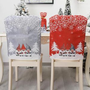 Housses de chaise de noël, motif de flocon de neige, motif de père noël, ornement de maison, décoration de table de cuisine