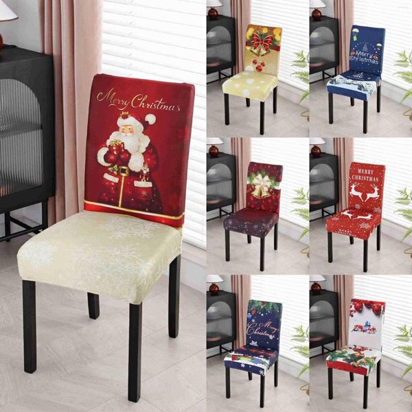 Chaise Couvre la couverture de Noël Décoration de fête festive Taille universelle Dining Digital Printing Snowman Pattern Home Banquet