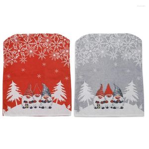 Fundas para sillas Funda de Navidad Celosía roja y verde Rudolph Decoración de mesa Restaurante Imprimir W9p7Chair