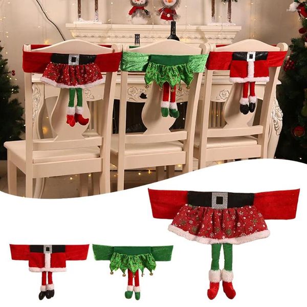 Couvre-chaise Couverture de Noël Couverture de Noël Santa Claus Belt Girls Jupe pour l'année joyeuse