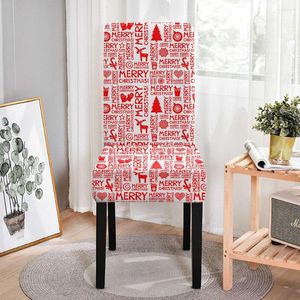 Stoelhoezen kerstdecor Santa Claus Cover voor eetkamerstoelen High Back Seat Party Wedding Banquet