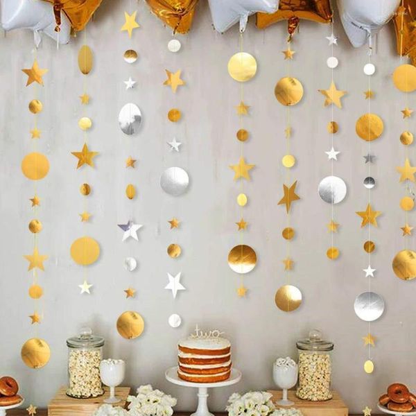 Housses de chaise, décoration de noël, guirlande en papier, ornements d'année, fête, flocon de neige, étoile scintillante, arbre de noël de mariage