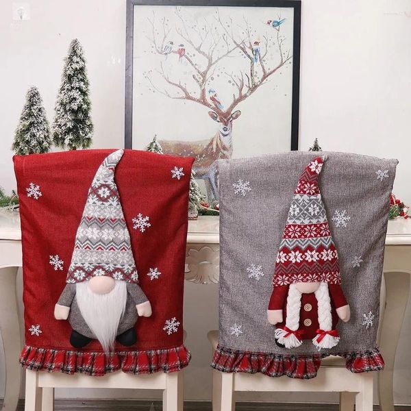 Housses de chaise de noël, couverture de Gnome, décorations de joyeux pour la maison, cadeaux de décoration de noël 2024, bonne année Kerst Natale