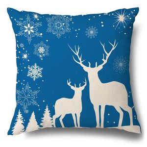 Housses de chaise Noël étreignant Taie d'oreiller Flax Elk Amazon Style Sofa CushionChair