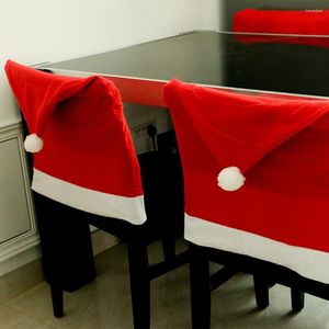 Couvre-chaise Christmas Santa Claus Hat Cover Decoration Table Table Année 2024 Ornement pour Home Navidad Noel de Noël cadeau