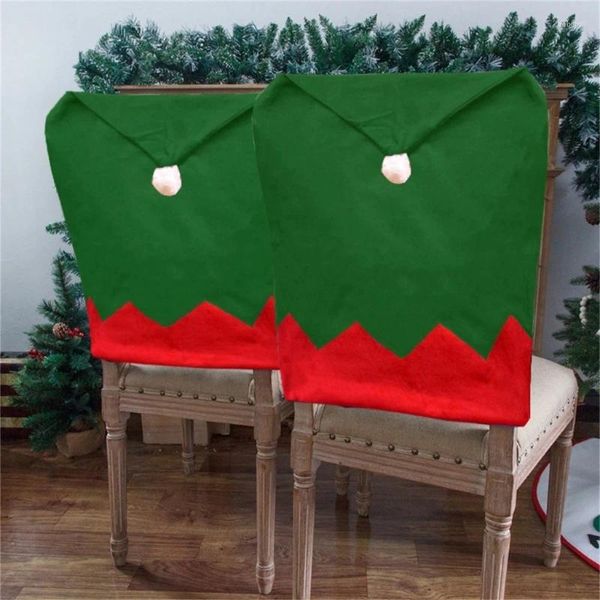 Couvertures de chaise de Noël Santa Hat Couverture Décoration Table Année 2024 Ornement pour la maison Navidad Noel Cadeau de Noël