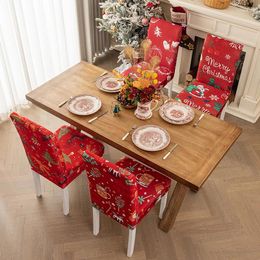 Cubiertas de silla Cubierta de asiento de Navidad Decoración de fiesta feliz para el hogar El