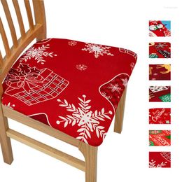 Cubiertas de silla Decoración de fiesta de asiento de Navidad Funda elástica para comedor Protector de banquete