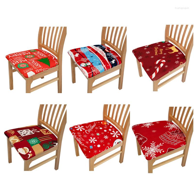 Cubiertas de silla Asiento de Navidad Fundas elásticas para comedor Banquete Oficina Protector Decoración de fiesta