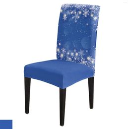 Stoelhoezen kerst sneeuwvlok blauw achtergrondomslag dineren spandex stretch stoel thuiskantoor decoratie bureaubas set