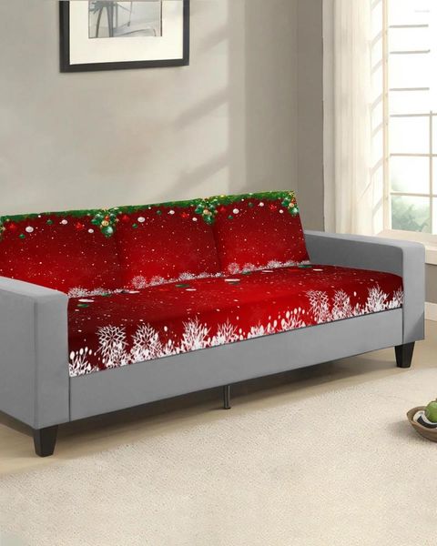 Cubiertas de silla Copo de nieve de Navidad Bola de luz Sofá Cubierta de asiento para sala de estar Cojín elástico Protector de muebles Hogar