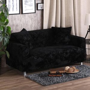 Stoelhoezen KLAROM Dikte 3D-embossed fluwelen Sofa Cover Non-Slip L Type 1/2/3 / 4Seaters CC01 #