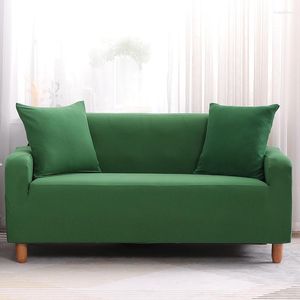 Housses de chaise classique vert élastique canapé couleur unie housse extensible pour salon L forme canapé couverture décor à la maison