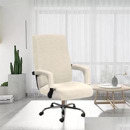 Housses de chaise Siège en tissu Ers Set Couleur unie Ordinateurs de bureau Élastique Chaise Accoudoir Cas Maison Anti Sale Propre Er 22Sp G2 Drop Delive Dhloi