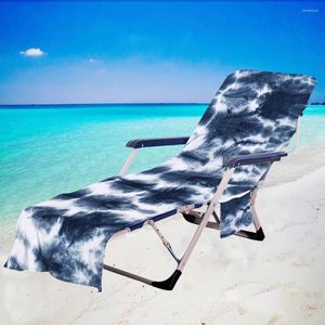 Stoelhoezen kleurrijke strandlounge deksel microfiber handdoek zwembad met zakken vakanties zonnemat