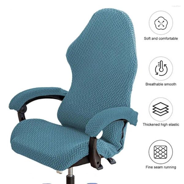 Cubiertas de silla Protector de juego colorido Cubierta elástica engrosada con protección de cierre de cremallera para asiento de oficina de computadora