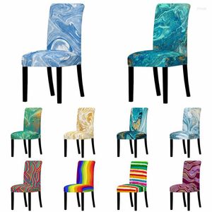 Housses de chaise motif à rayures colorées impression décor à la maison couverture amovible Anti-sale anti-poussière extensible chaises pour chambre