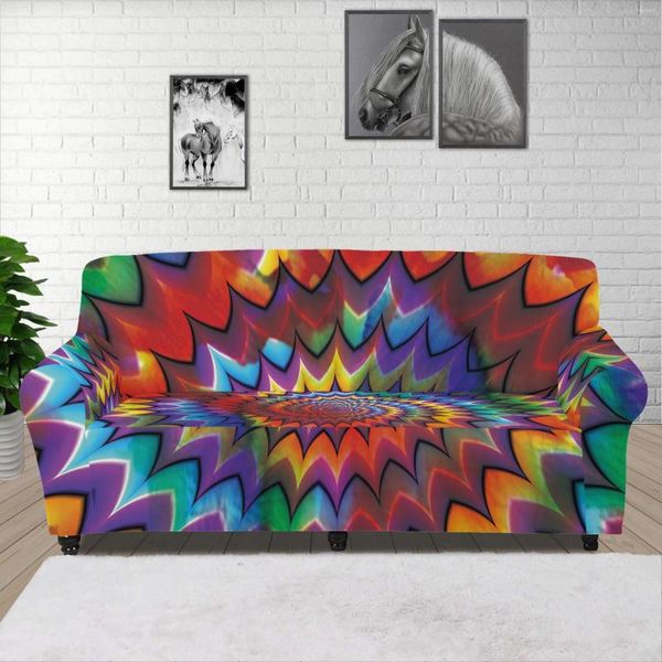 Fundas para sillas colorido Tie Dye sofá para sala de estar poliéster elástico conjunto fundas funda personalizada Prtoectector
