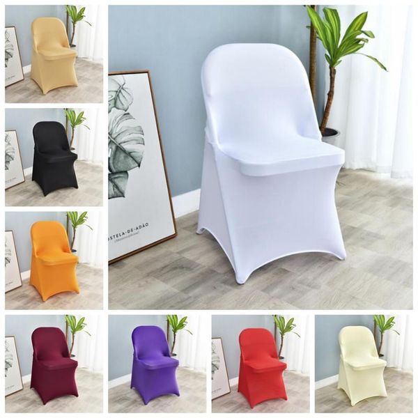 Fundas para sillas Colores Funda plegable Boda Spandex Fold Lycra Party El Banquet DecorationChair