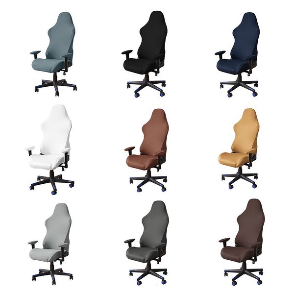 Housses de chaise Ordinateur Gaming Stretch Spandex Fauteuil Gamer Housse de siège Imprimé Ménage Racing Bureau Rotation Housses 230711