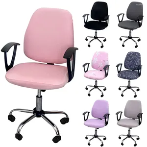 Housses de chaise pivotantes pour ordinateur, housses extensibles pour fauteuil fendu, étui de protection de siège amovible, décoration de bureau universelle