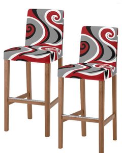 Housses de chaise contemporaines abstraites Vortex rouge, tabouret de Bar, café, bureau, housse de siège amovible pour cuisine de pub