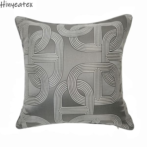 Fundas para sillas Geometría contemporánea Gris oscuro Cadena Elipse Sofá Diseñador Pipping Throw Funda de cojín Decoración Funda de almohada para el hogar 18x18 pulgadas 230613