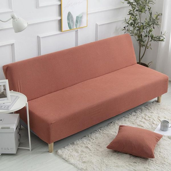 Housses de chaise Couverture de canapé-lit en molleton de maïs Série de couleurs unies Sliopcover pour un pliage simple sans accoudoir Housse élastique tout comprisChaise