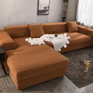 Stoelhoezen maïs graan vaste kleur bankdeksel kan volledig L-vormige prinsescombinatie pool fleece coverchair wikkelen