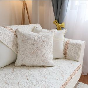 Housses de chaise en coton, housse de canapé d'angle, motif Floral blanc, quatre saisons, universelle, moderne, simplicité, coussin, serviette, canapé en forme de L