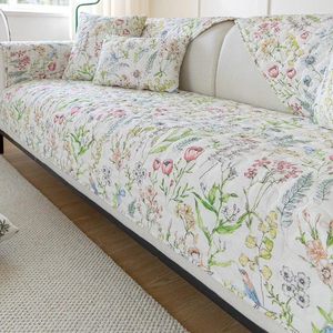 Housses de chaise en coton imprimé, housse de canapé universelle quatre saisons, coussin de serviette, siège en tissu antidérapant pour salon