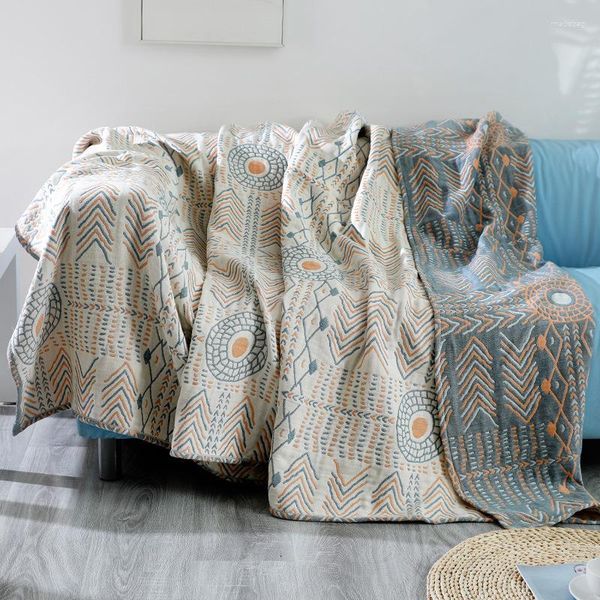Cubiertas de silla Cubierta de sofá de algodón Four Seasons Cojín de gasas Edredón de toallas para sofás de la sala de estar