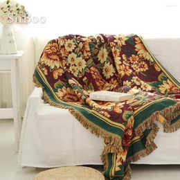 Chaise Couvre Coton Canapé Serviette Gerbera Duplex Imprimer Canapé / Chaise Couverture Antidérapante Couverture Vintage Jette Free Ship170 230CM SP2228