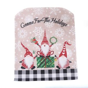 Stoelhoezen Cover Christmas Cartoon Patronen Printstoel Slipcover Dust Cap voor zwart wit/rood