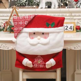 Couvre-chaise Couverture pour les événements spéciaux Festive 3D Santa Claus Table Carton Abriter la poussière Noël