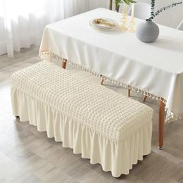 Les couvertures de chaise couvrent les tabourets de pied ottoman rectangle rectangle extension 3D seersucker pliage de meubles de rangement protecteur