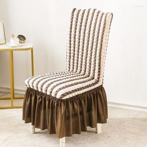 Stoelhoezen Cover Wedding Seat Coffee Stripe Home Dining Lace Jurk voor slaapkamer El Furniture Office Decoratie