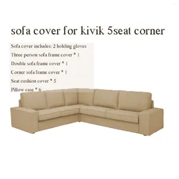 Couvre-chaise Couvercle de canapé Criusja pour Kivik 5 sièges Package complet, y compris le coussin et la taie d'oreiller