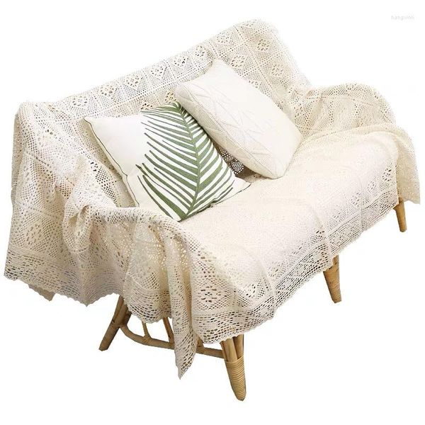 Housses de chaise Crochet petit canapé couverture serviette carré unique poussière nappe de Table à thé
