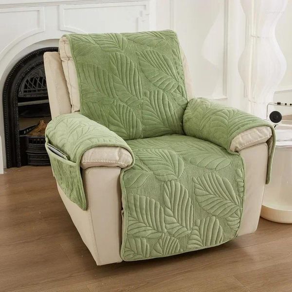 Cubiertas de silla Cubierta de cojín Protector de muebles Reclinable Masaje Grueso Jacquard Plus Velvet Sofá Fundas de