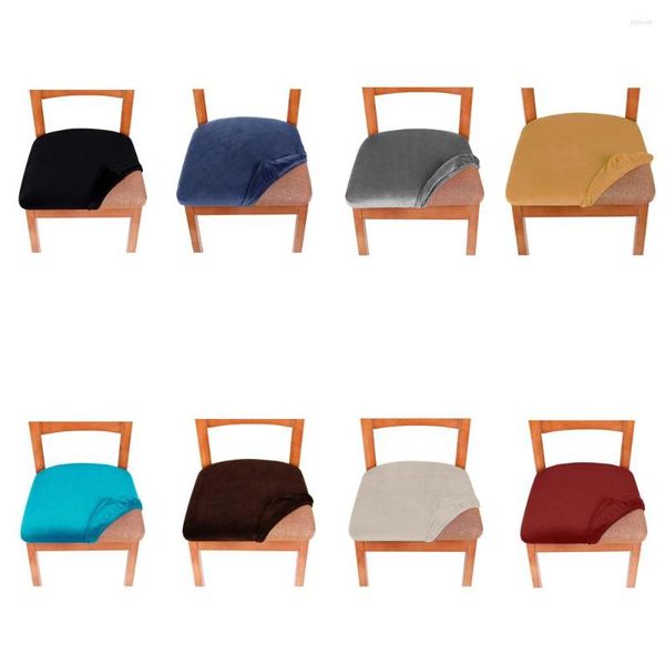 Housses de chaise housse de coussin amovible lavable tissu velours argenté siège extensible protecteur fendu poussière tache