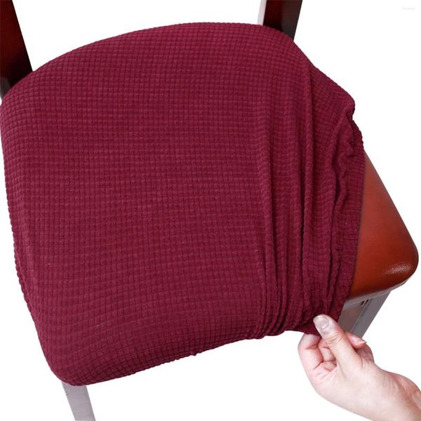 Sillas cubiertas fundas de cojín en espeso de decoración del hogar Protector estiramiento estirado sólido con botón de empate cubierto de asiento extraíble